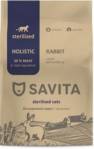 SAVITA HOLISTIC для стерилизованных, с кроликом